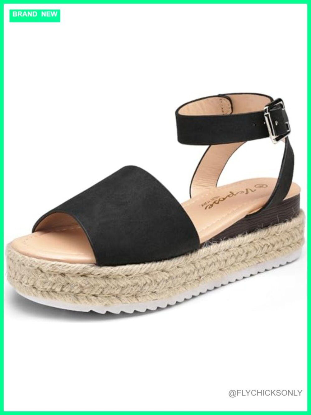 Platform Espadrille Wedge Sandals Open Toe Ankle Strap Faux Leather